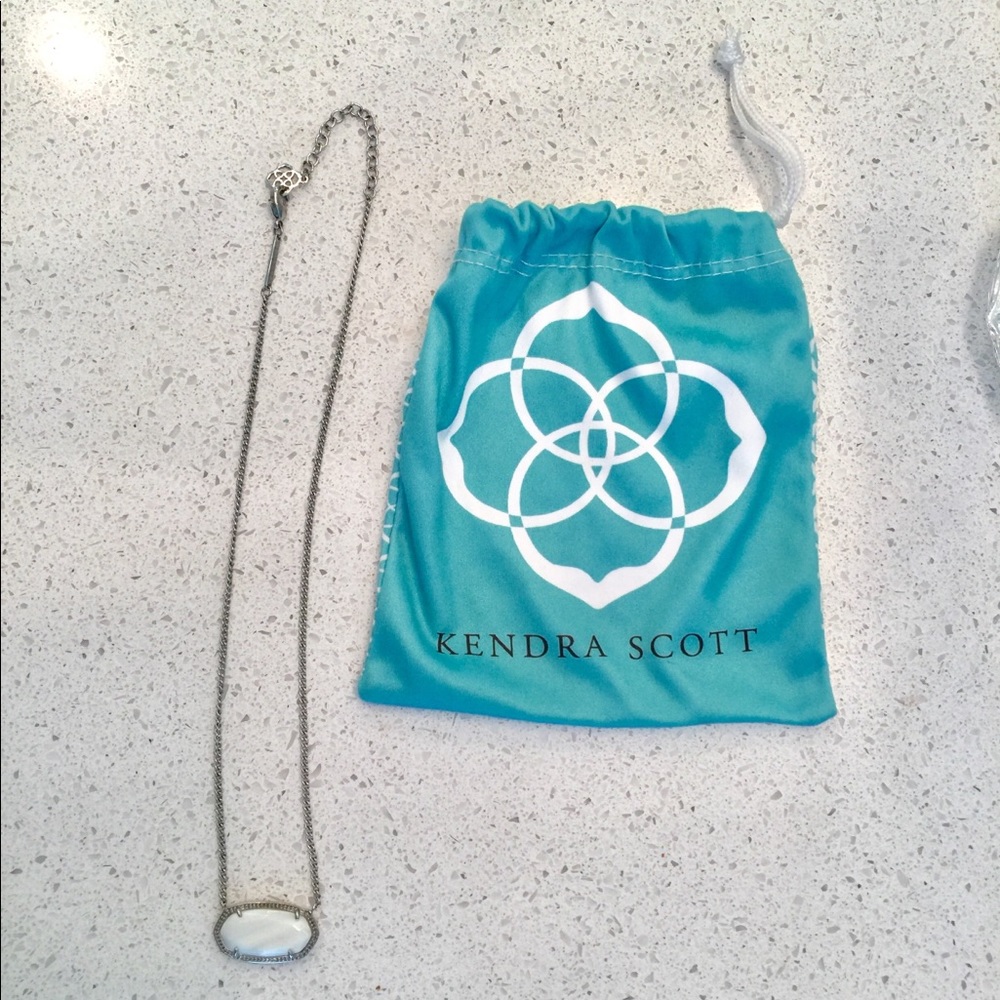 Kendra Scott Dylan necklace white pendant silver